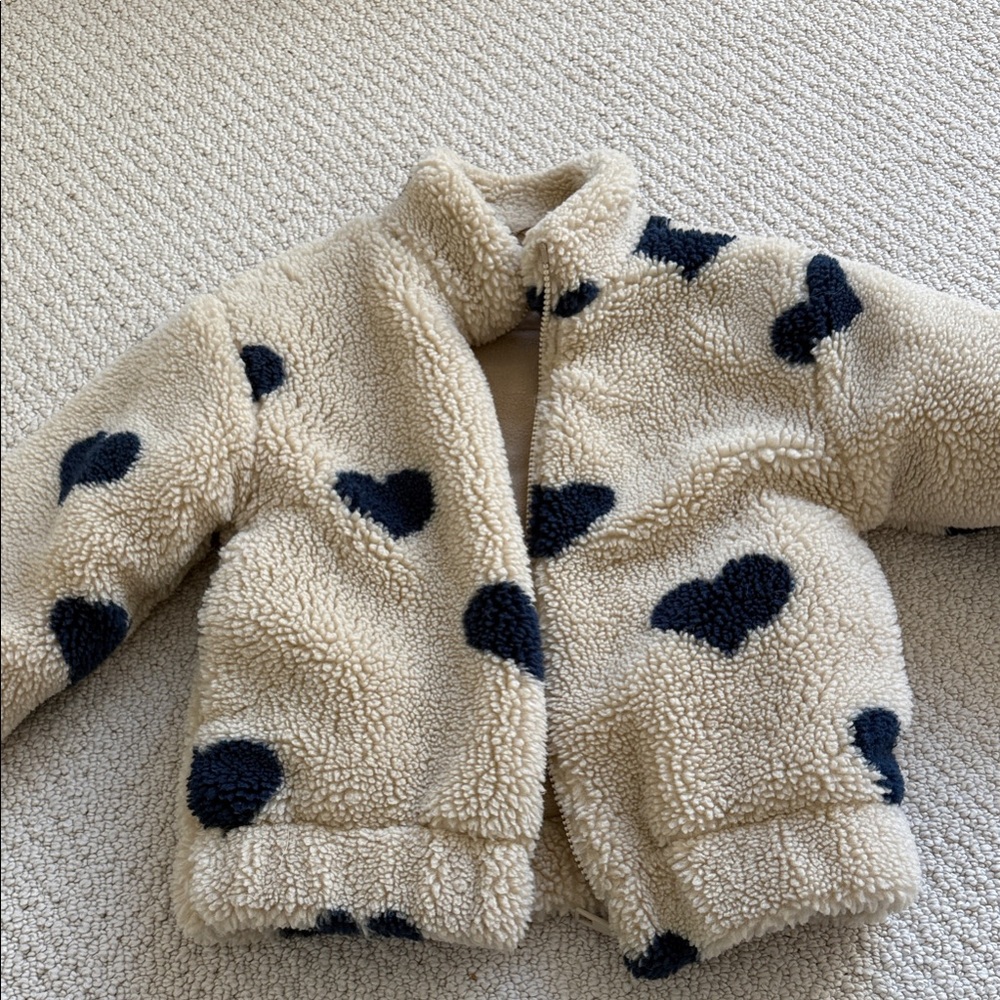 Zara Cream and Black Kids Puffer Jacket